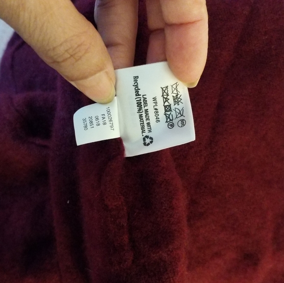 Charter Club 100% Cashmere burgundy Open front Cardigan S - Picture 10 of 11